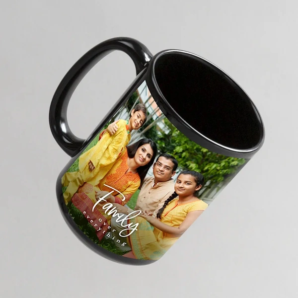 Achchha Gift Black Ceramic Coffee Mug 330 ML with print - 330 ML