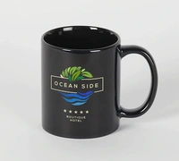 Achchha Gift Black Ceramic Coffee Mug 330 ML with print - 330 ML