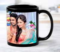 Achchha Gift Black Ceramic Coffee Mug 330 ML with print - 330 ML
