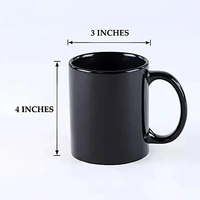 Achchha Gift Black Ceramic Coffee Mug 330 ML with print - 330 ML