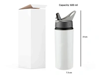 Achchha Gift Personalized metal sipper bottle  - 600 ML Sports Sipper with straw