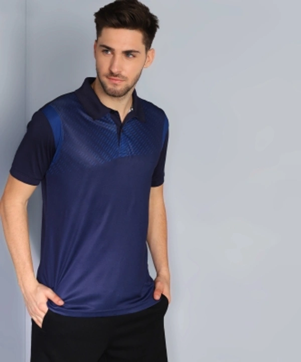 Polo Neck Dark Blue T-shirt Men - Dark blue
