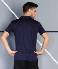 Polo Neck Dark Blue T-shirt Men - Dark blue