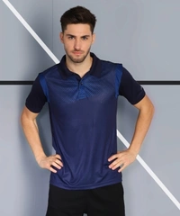 Polo Neck Dark Blue T-shirt Men - Dark blue