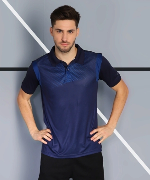 Polo Neck Dark Blue T-shirt Men - Dark blue