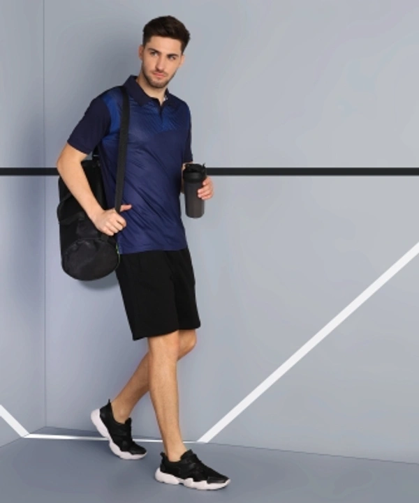 Polo Neck Dark Blue T-shirt Men - Dark blue