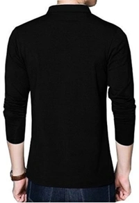 FastColors Solid Men Mandarin Collar White - black