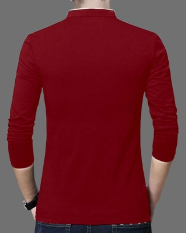 FastColors Solid Men Mandarin Collar White - Maroon, white