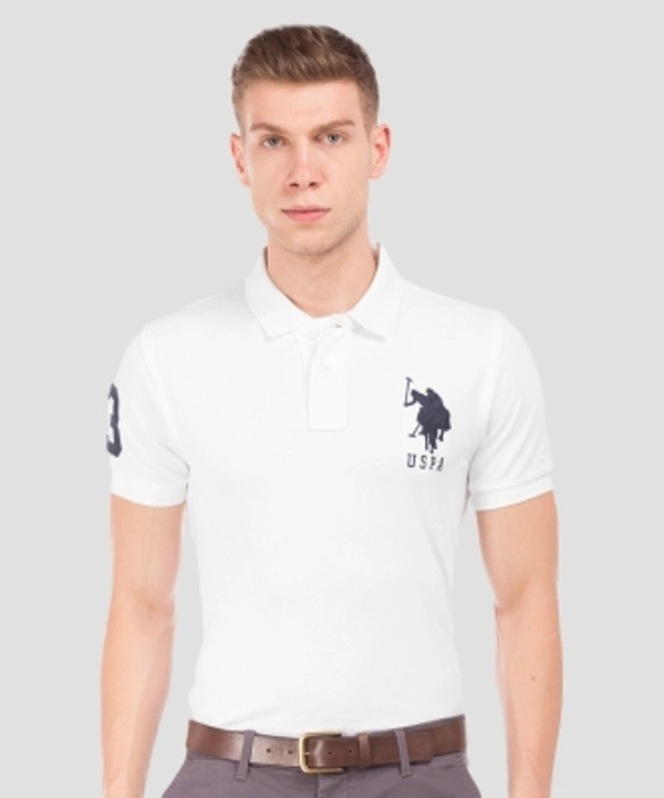 Polo Neck Men T-shirt - white