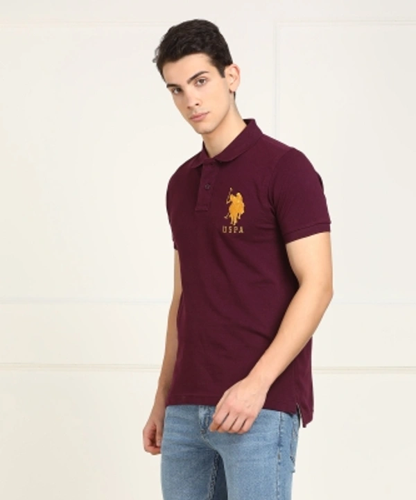Polo Neck Men T-shirt - maroon