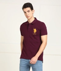 Polo Neck Men T-shirt - maroon