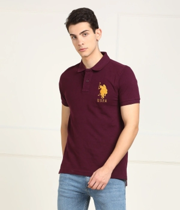 Polo Neck Men T-shirt - maroon