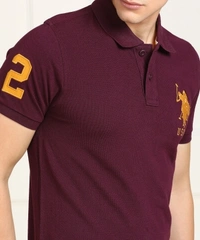 Polo Neck Men T-shirt - maroon