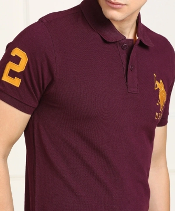 Polo Neck Men T-shirt - maroon
