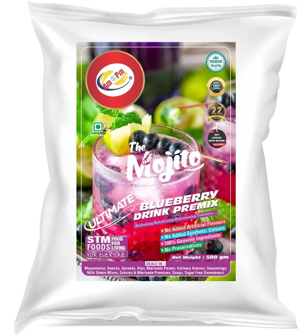 AM2PM Blueberry Mojito Mix - 500 gm Packet, White, Powder, 500 gm, Drink Premix