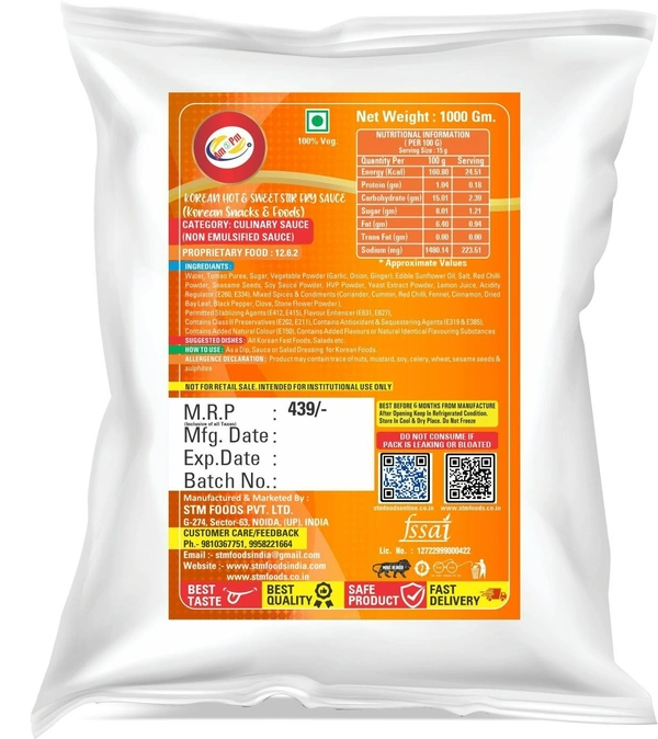 Korean Hot & Sweet Stir Fry Sauce