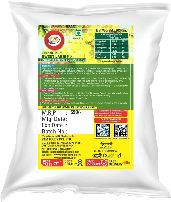 Pineapple Sweet Lassi Mix 500 GM