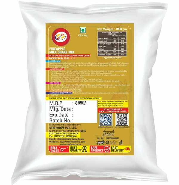 Pineapple Milk Shake Mix