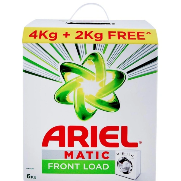 Ariel Matic Front Load Detergent Powder 4 kg (Get Extra 2 kg Free)
