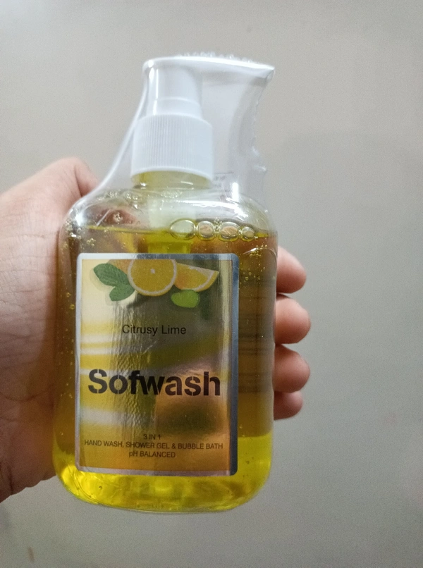 Sofwash Citrusy Lime 3 In 1 Handwash, Shower Gel & Bubble Bath 