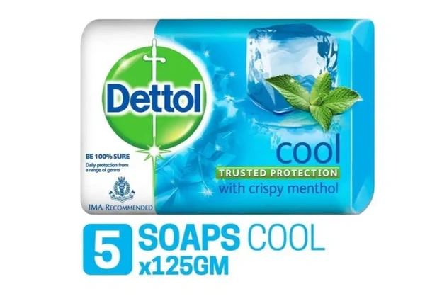 Dettol Bathing Cool Soap 5 ×125g Pack Of 5 