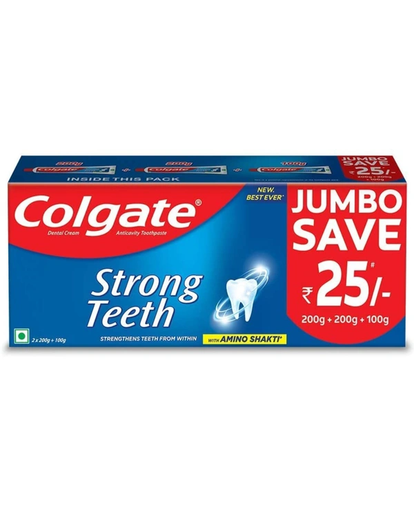 Colgate Strong Teeth Dental Cream Toothpaste (200 + 200 + 100 g)