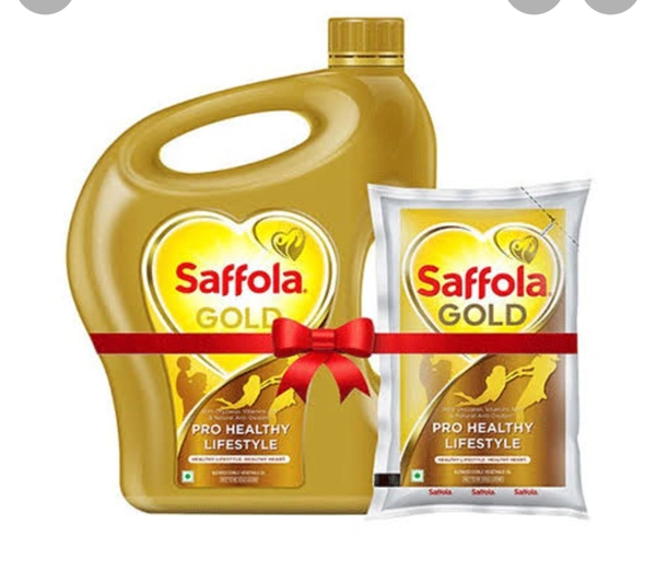 Saffola Gold Pro Healthy Lifestyle 5L + 1L Pouch Free) 