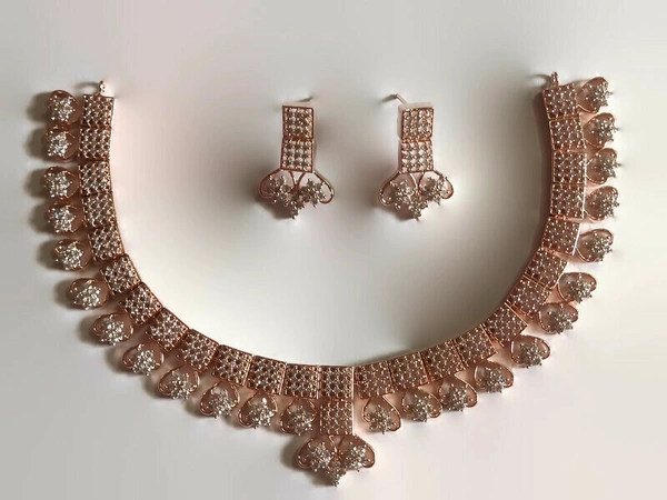 American Diamond Necklace Set - Rose.Gold 