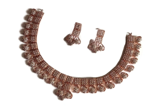 American Diamond Necklace Set - Rose.Gold 