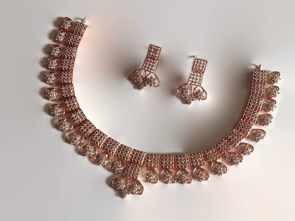 American Diamond Necklace Set - Rose.Gold 
