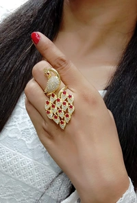 Jewelo American Diamond Mayur Ring