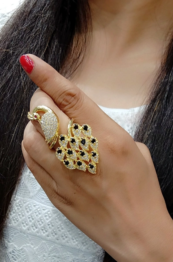 Jewelo American Diamond Mayur Ring