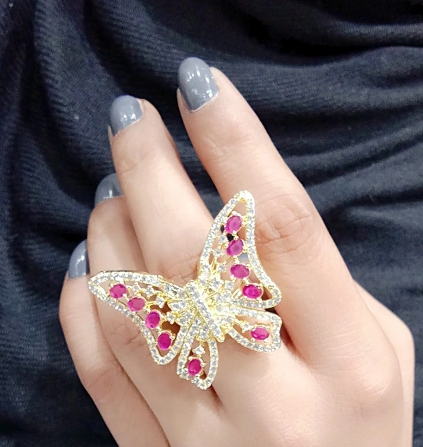 Jewelo American Diamond Butterfly Rings