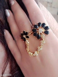 Jewelo American Diamond Two finger Ring
