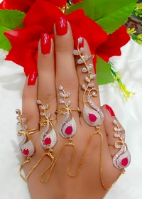 Jewelo American Diamond Five Finger Ring - Free