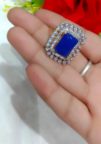Jewelo American Diamond Big Stone Ring - Free