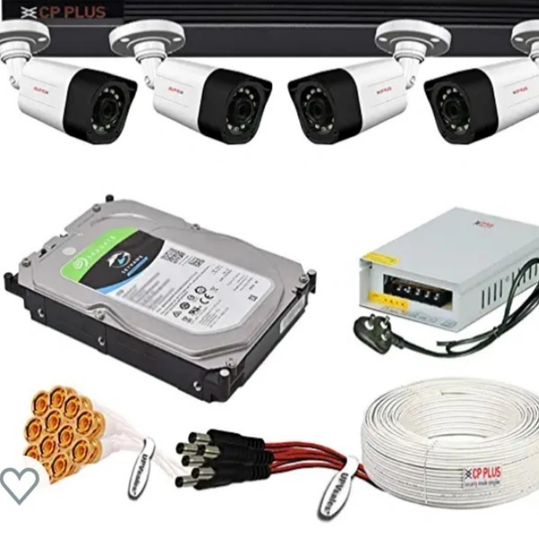 Rs-13999,CP PLUS CCTV Camera 4 Channel With Monitor.  - black,cam white