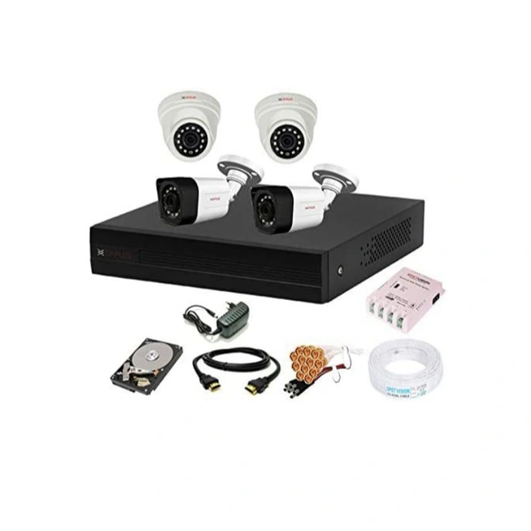 Rs-12400/- Cp Plus 4 Channal HD DVR 1080p 1Pcs,Outdoor Camera 2.4 MP 2Pcs,Indoor Camera 2.4 MP 2Pcs,500GB Hard Disk,Full Combo Set
