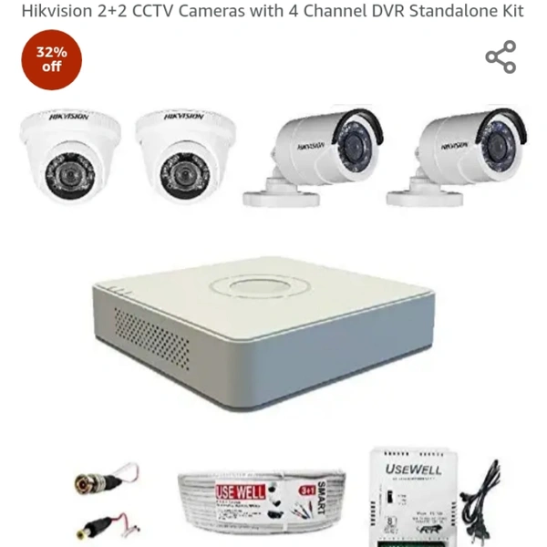 Hikvision 2+2 CCTV Cameras with 4 Channel DVR Standalone Kit