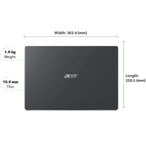 Accer Laptop.15 Thin & Light Laptop Intel Processor Pentium Silver N5030 15.6 inch (35.56 cms) (4GB RAM/1TB HDD/Windows 10/Integrated Graphic Card/Black/1.9 Kg),EX215-31 - BLACK, 15.6 inch