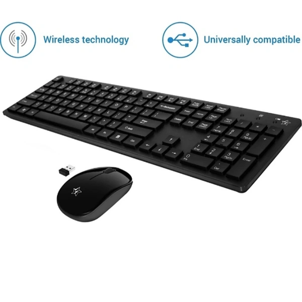 Wireless Keyboard And Mouse Combo. (Black)  - Black