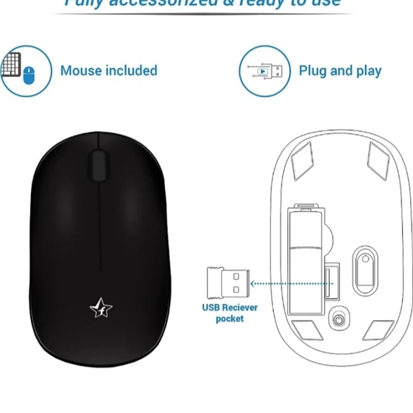 Wireless Keyboard And Mouse Combo. (Black)  - Black