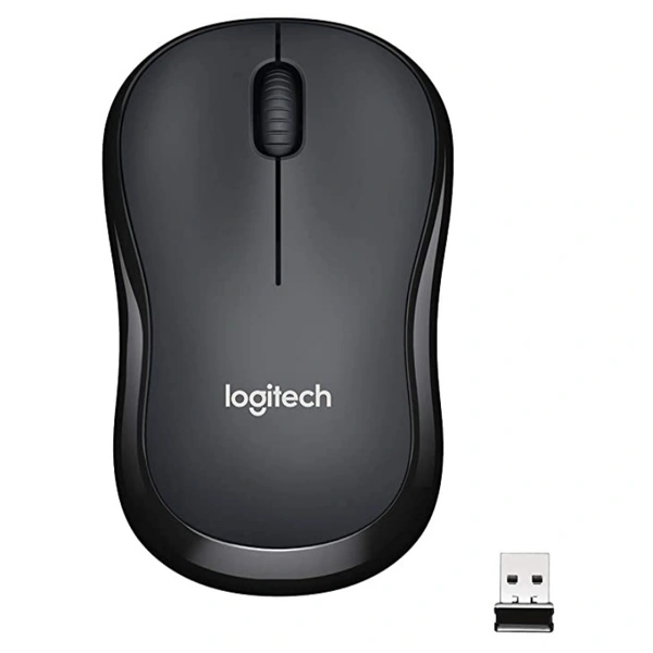 Logitech Mouse  Wireless Mouse, Silent Buttons, 2.4 GHz with USB Mini Receiver, 1000 DPI Optical Tracking, 18-Month Battery Life, Ambidextrous PC/Mac/Laptop - Charcoal Grey - BLACK GRAY