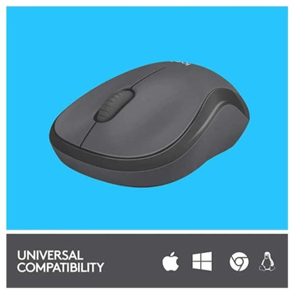 Logitech Mouse  Wireless Mouse, Silent Buttons, 2.4 GHz with USB Mini Receiver, 1000 DPI Optical Tracking, 18-Month Battery Life, Ambidextrous PC/Mac/Laptop - Charcoal Grey - BLACK GRAY