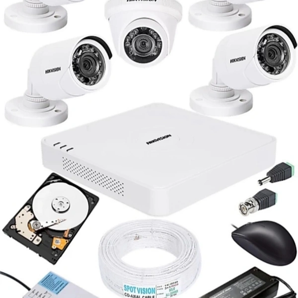 Hik Vision CCTV CAMERA (8CHANNEL DVR WITH 5 CAMERA And Combo Kit. 