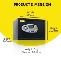 DIGITAL LOCKER (Safe With Pin Code Access) Safe Locker /Digital Key Lock - black, width-31//hight-20//Dept-20//weight-6kg