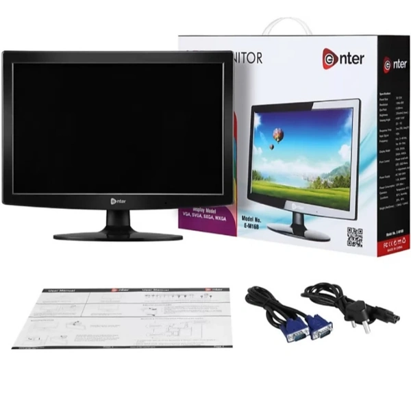Enter (E-m16a) HD LED MONITOR LED/LCD/ - Black, 15.4