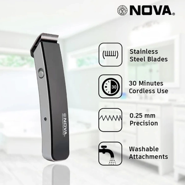 Nova NHT 1046/00(30 Munite Trimmer For Man,, Black - Black
