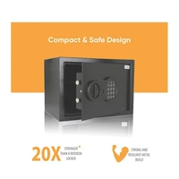 Digital Locker,Valencia- Crux Electronic Digital Security Safe for Home & Office, Black (Crux 250), 16 L, AM - Black, DEPT-250mm/HIGHT-250mm/WIDTH-350 mm