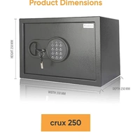 Digital Locker,Valencia- Crux Electronic Digital Security Safe for Home & Office, Black (Crux 250), 16 L, AM - Black, DEPT-250mm/HIGHT-250mm/WIDTH-350 mm